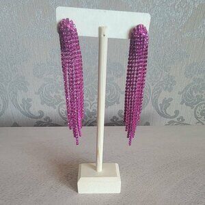 Hot Pink Dazzling Earrings